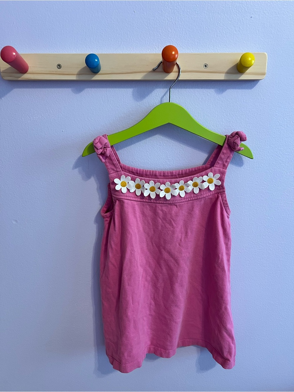 Hanna Andersson Pink Tank Top with Daisy Trim